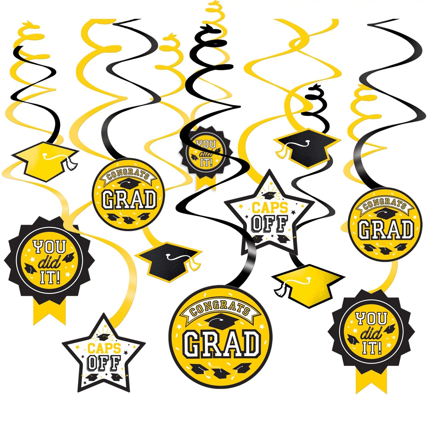 YELLOW GRAD SWIRL DECOR