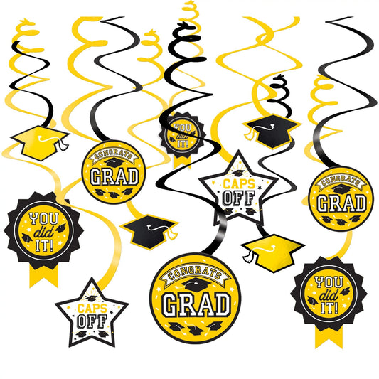 YELLOW GRAD SWIRL DECOR
