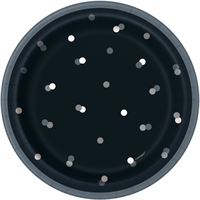 GLITZ BLK/SLV 7" PPR PLATE 8CT