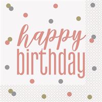 GLITZ RS GLD HBD LUNCH NAPKIN 16CT