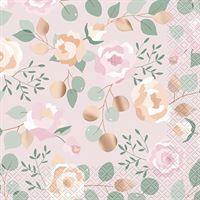 PINK BLOOMS LUNCH NAPKIN 16CT