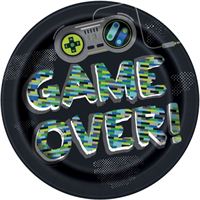 GAMER BDAY 9" PPR PLATES 8CT