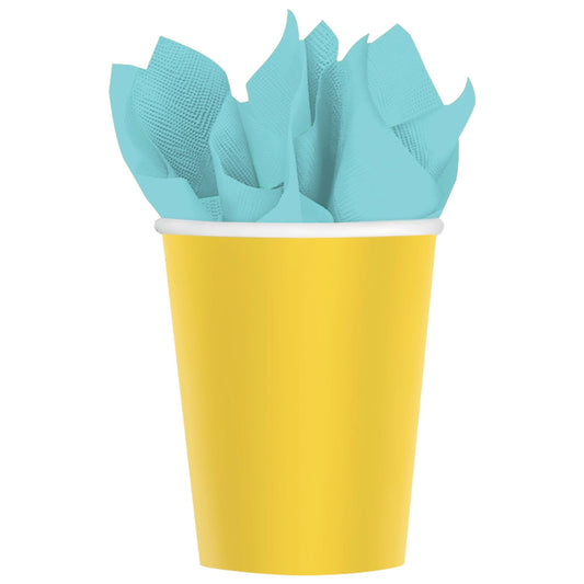 9OZ PAPER CUPS YELLOW SUNSHINE