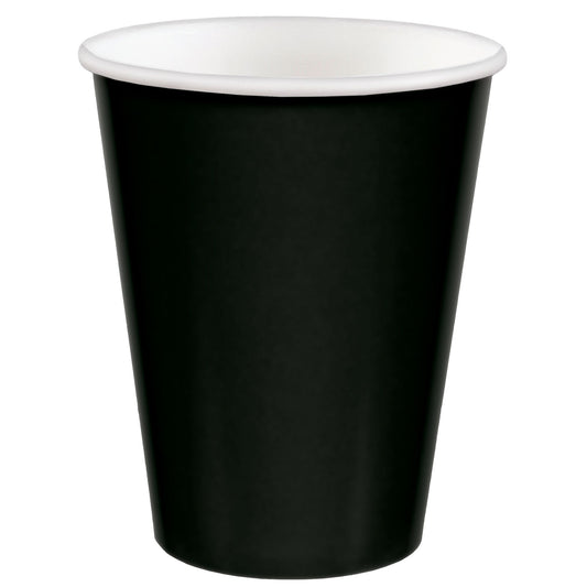 9OZ PAPER CUPS JET BLACK