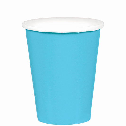 9OZ PAPER CUPS CARIBBEAN BLUE