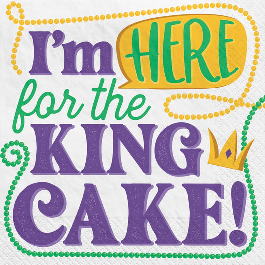KING CAKE BEVERAGE NAPKIN