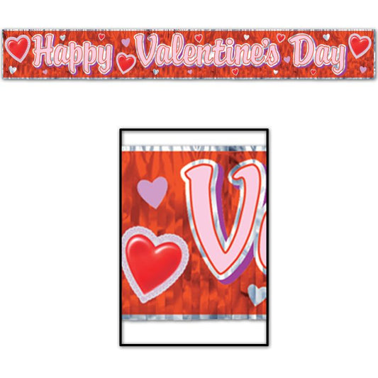 METALLIC HAPPY VDAY FRINGE BANNE