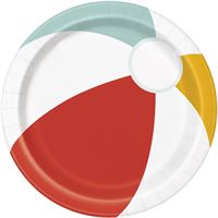 POOLSIDE SUMMER BALL 9" PPR PLATE 8CT