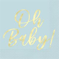 OH BABY BLUE LUNCH NAPKIN 16CT