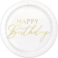 HBD GOLD 7" PPR PLATE 8CT