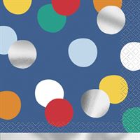 HAPPY BDAY DOTS BEV NAPKIN 16CT