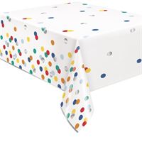 HAPPY BDAY DOTS PL TABLECOVER