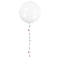 PINK BLOOMS 24" LATEX W/ TAIL