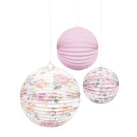 PINK BLOOMS PAPER LANTERNS