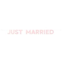 JUST MARRIED FABRIC GARLAND PINK