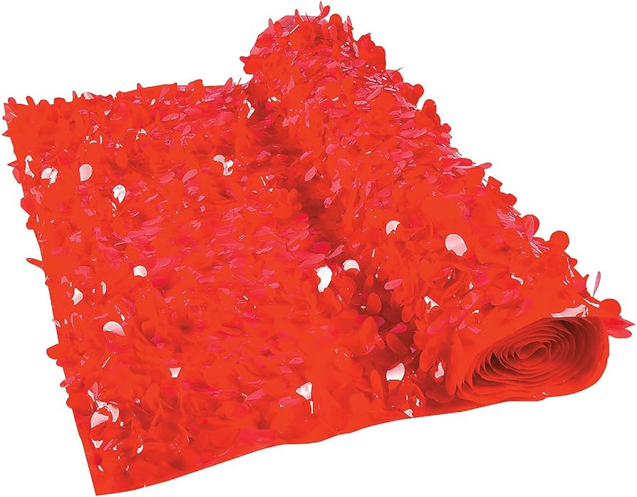 RED FLORAL SHEETING 5 YD