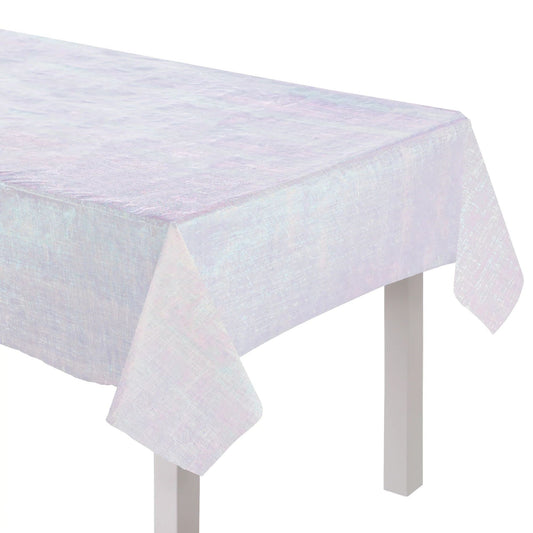 OPAL WHITE PLASTIC TABLECOVER
