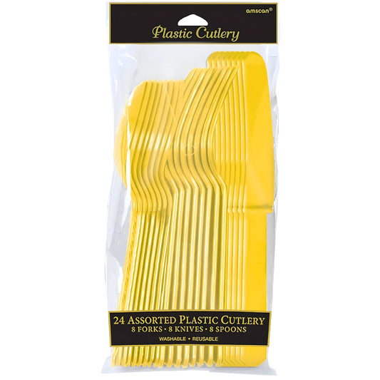 YELLOW SUNSHINE ASST CUTLERY