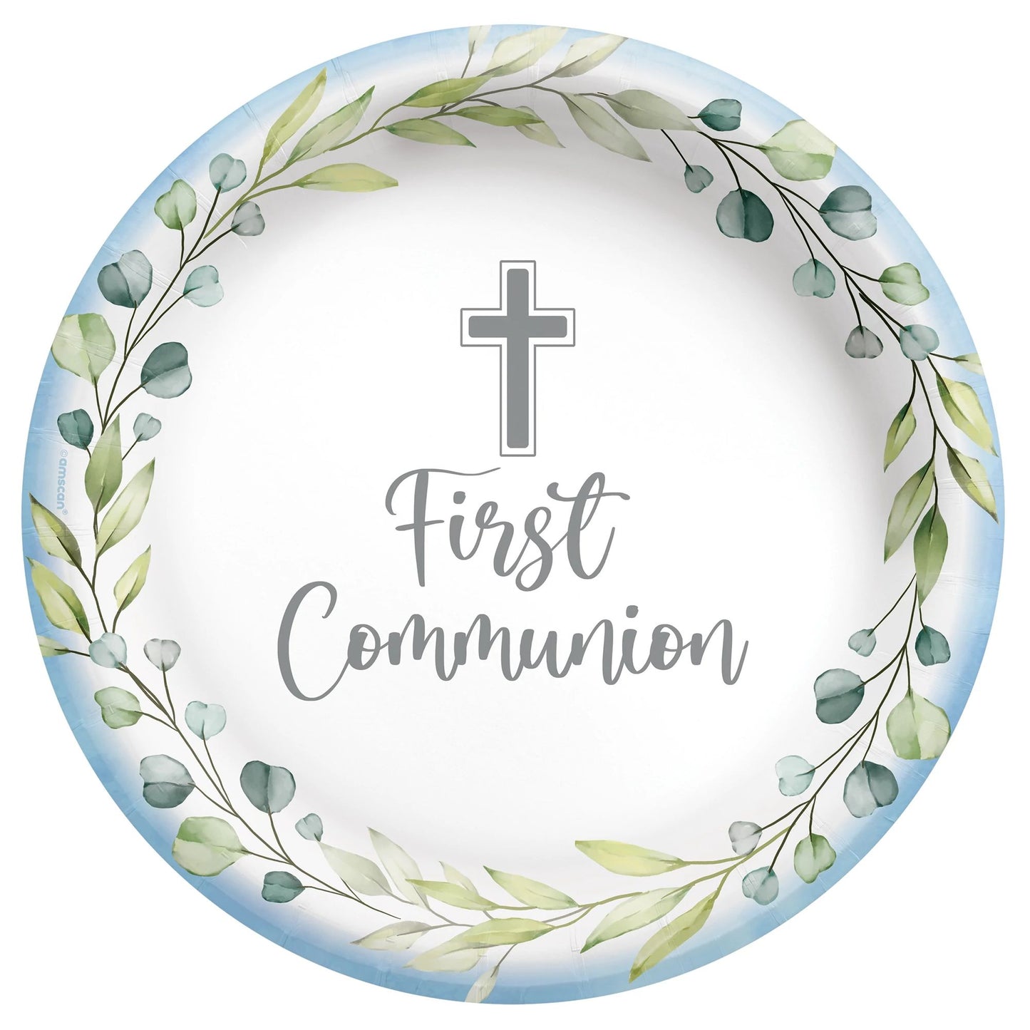 1ST COMMUNION BLUE 10" PLATES