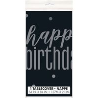 GLITZ BLK/SLV PL TABLECOVER