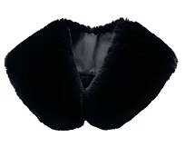 FAUX MINK STOLE COLLAR BLACK