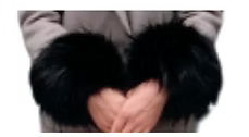 FAUX MINK WRIST WARMERS BLACK