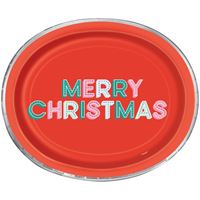 BRIGHT SANTA OVAL PPR PLATES