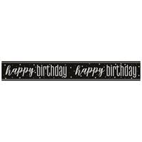 GLITZ BLK/SLV 9' FOIL HBD BANNER