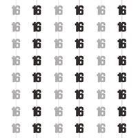 GLITZ BLK/SLV 16 HANGING DECOR