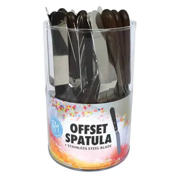 8" WOOD HANDLE ICING SPATULA OFFSET
