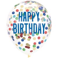 12" CLEAR HBD LTX W/ MULTI CONFETTI 6CT