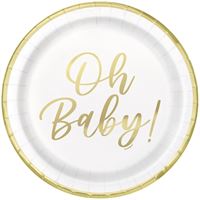 OH BABY GOLD 9" PPR PLATE 8CT