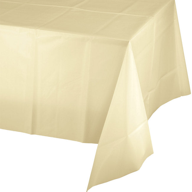 IVORY RECT PL TABLE COVER