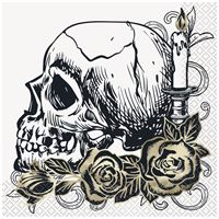 SKETCHY SKULL LUNCH NAPKIN 16CT