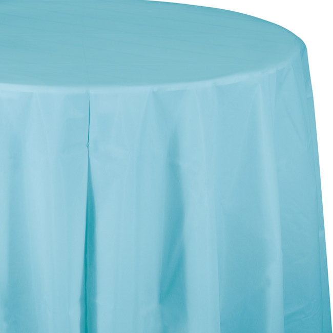 PASTEL BLUE PL OCTY RND TABLE COVER