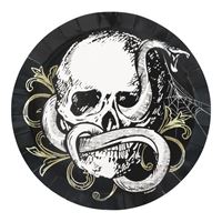 SKETCHY SKULL 7" PPR PLATES 8CT