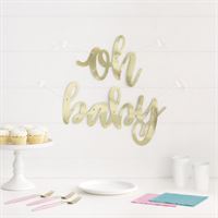 OH BABY GOLD SCRIPT BANNER