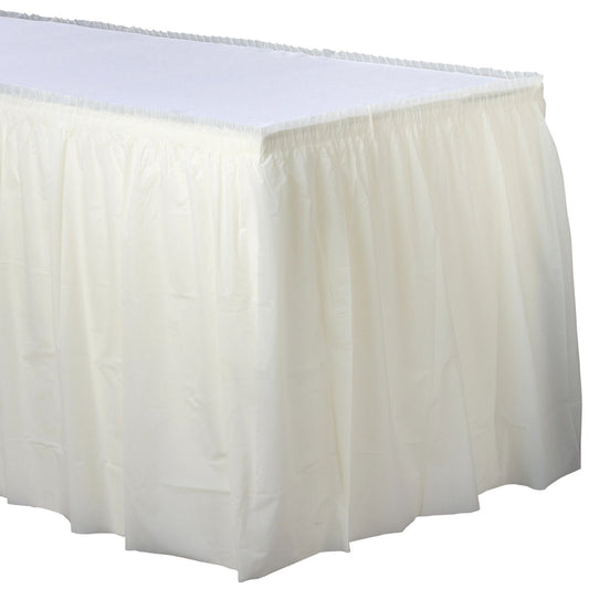 PLASTIC TABLE SKIRT VANILLA
