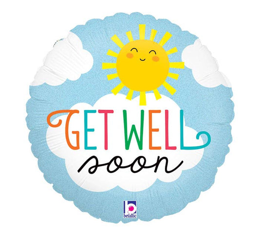 GET WELL SOON GLITTER HOLO 18"