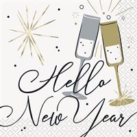 HELLO NEW YEAR BEVERAGE NAPKIN 16CT