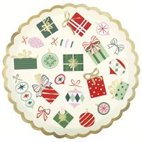 VINTAGE CHRISTMAS 11" SCLPD PLATES 8CT