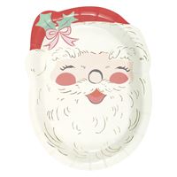 VINTAGE CHRISTMAS SANTA 8" PLATES
