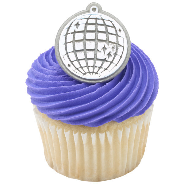 DISCO BALL CUPCAKE RINGS 12CT