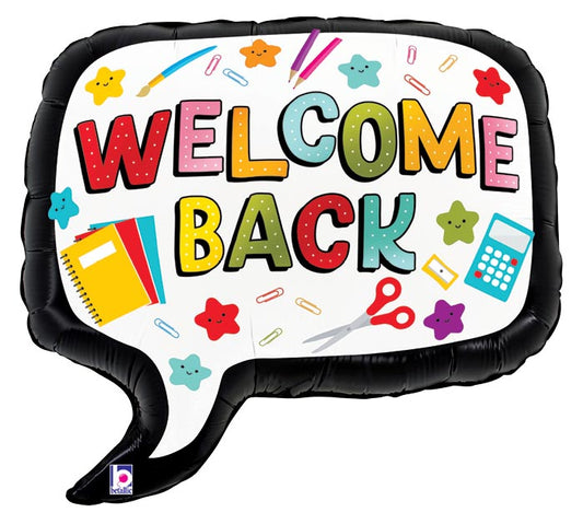 WELCOME BACK BUBBLE 28" MYLAR