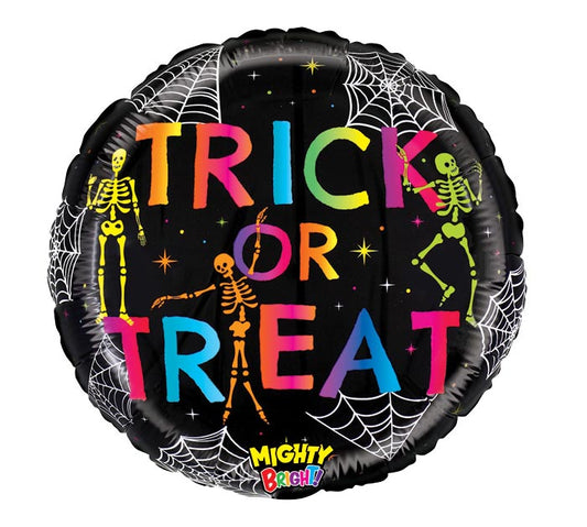 BRIGHT TRICK OR TREAT SKELETONS 21" MYLAR