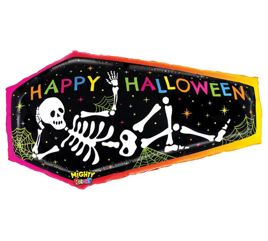 BRIGHT HAPPY HW COFFIN 34" SHP MYLAR