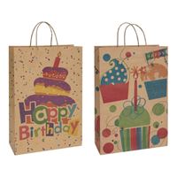 HBD KRAFT PASTEL REG GIFT BAG