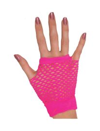 NEON FISHNET SHORT GLOVES PINK