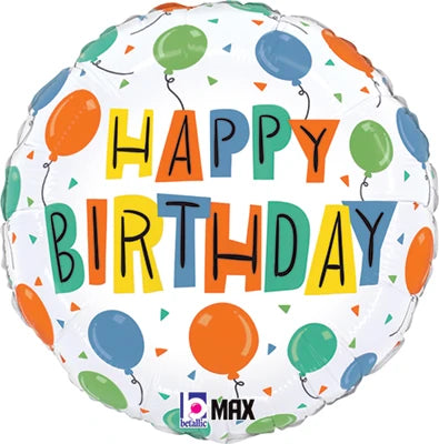 PARTY BALLOONS HBD 18" MYLAR