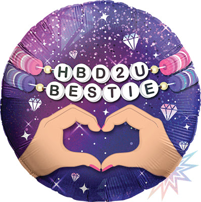 BIRTHDAY BESTIE BRACELETS HOLO 18" MYLAR